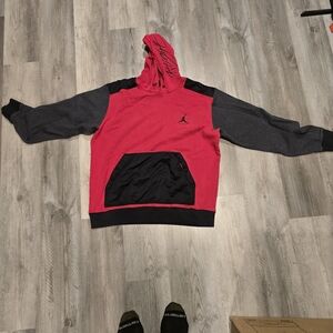 Vintage Red and Black Jordan Flight Hoodie Mens XL